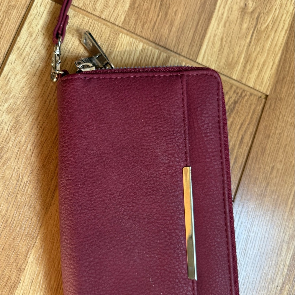 Elegant Burgundy Clutch Wristlet